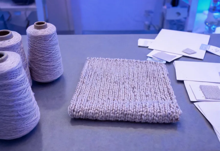 Knitted next-to-skin textile swatch with yarn development tools